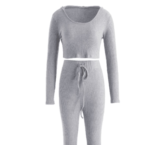 NWT ribbed crop top and pants set - Picture 2 of 6